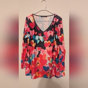 Sakurafina V Neck Women's multicolor Heart